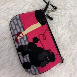 Boutique Posh Poodle Wristlet, Red and Black